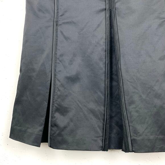 Marciano Womens Princess Seam Pleated Skirt Cotton Stretch Shiny Black Size 2 - Picture 8 of 9